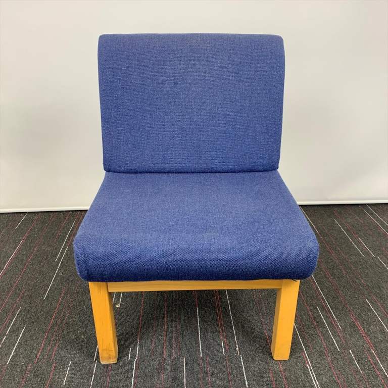 Blue Reception Chair with Wood Legs - 2OOF-SO-1030