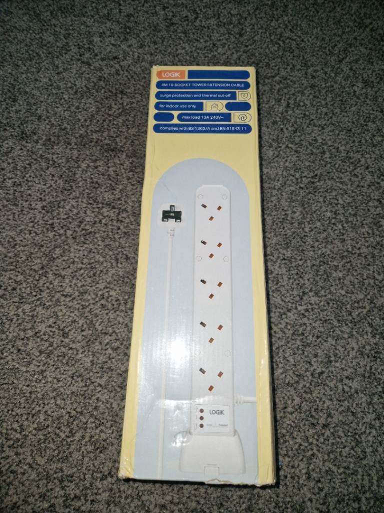 LOGIK L10W4S18 Surge Protected 10-socket Extension Lead - 4 m