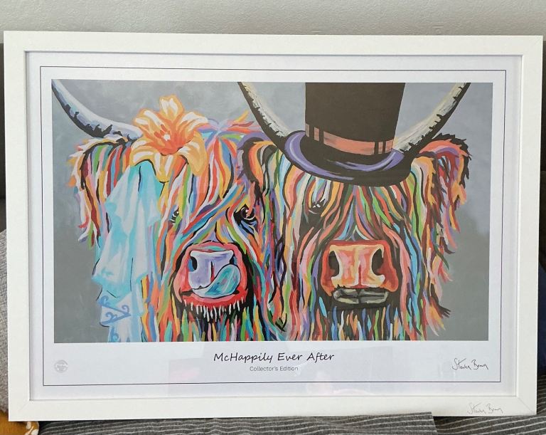 Framed Steven Brown wall picture. 