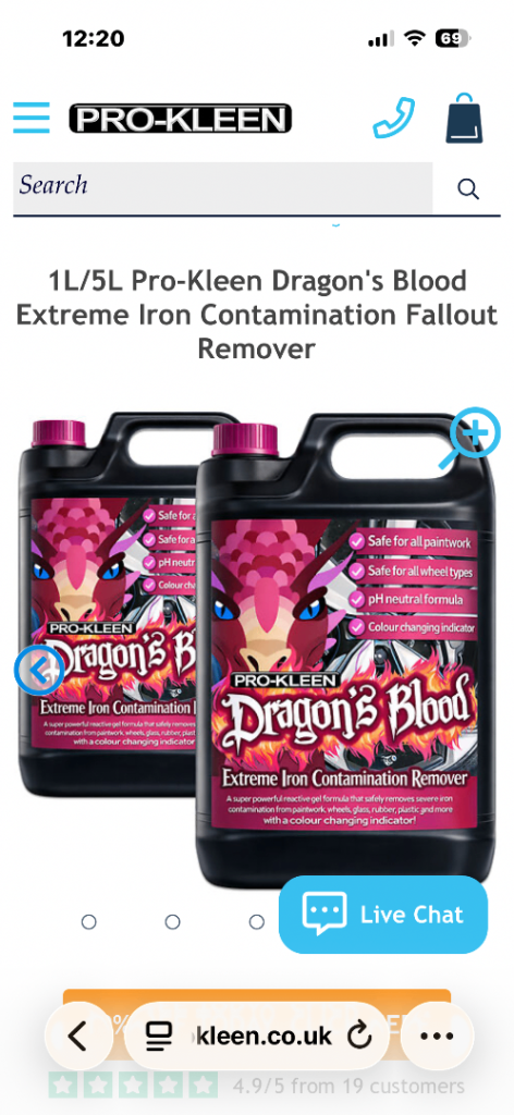 Car & wheel cleaner prokleen dragons blood 2 X 5L