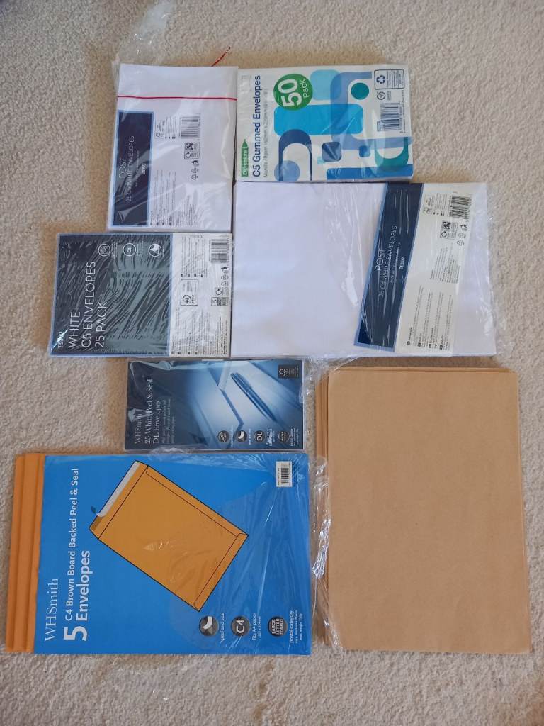 Bundle of stationary envelopes.  Buyer to collect.  If advert is live then item is still available.