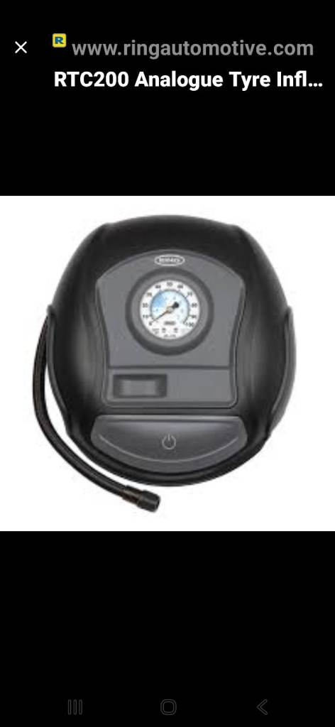 TYRE INFLATOR RING RTC200 ANALOGUE TYRE PUMP BOX INCLUDED   £14 NO OFFERS 