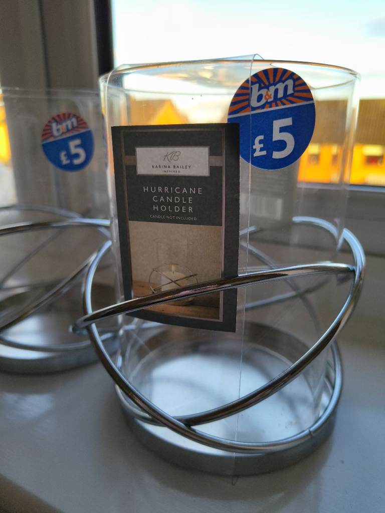 New Hurricane Candle Holders – Clear Glass and Chrome