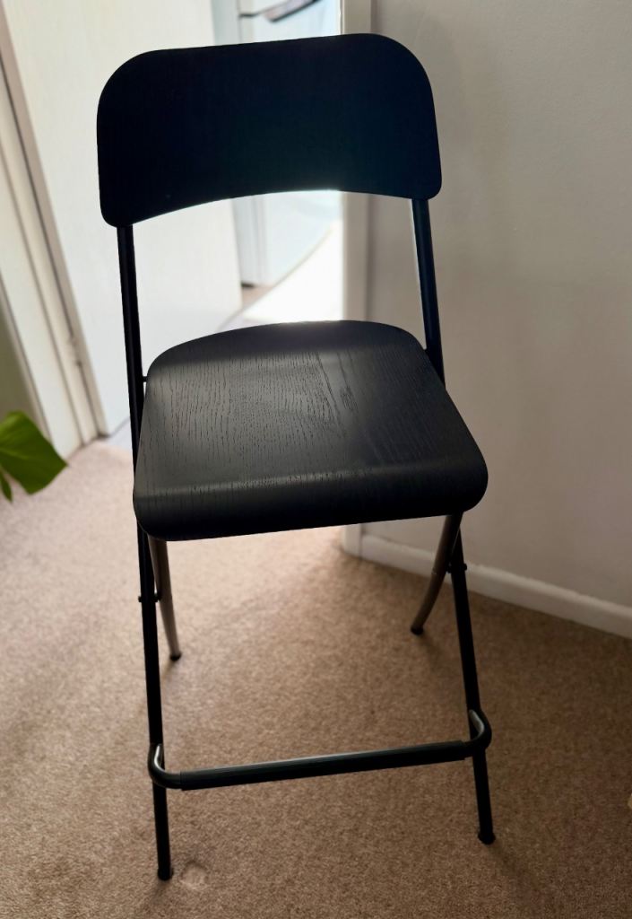 Ikea Franklin black folding bar stool 74cm