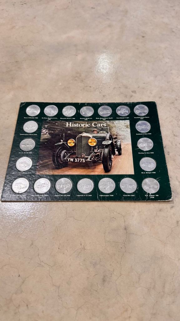 Collectors Coins from Shell in Cardboard Frame