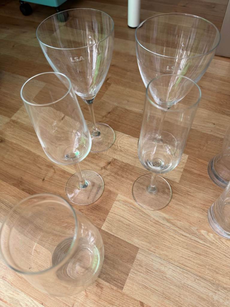 Mixed LSA Glassware Set – Clear, Good Condition