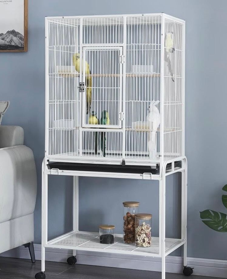 Bird cage with stand on wheels 
