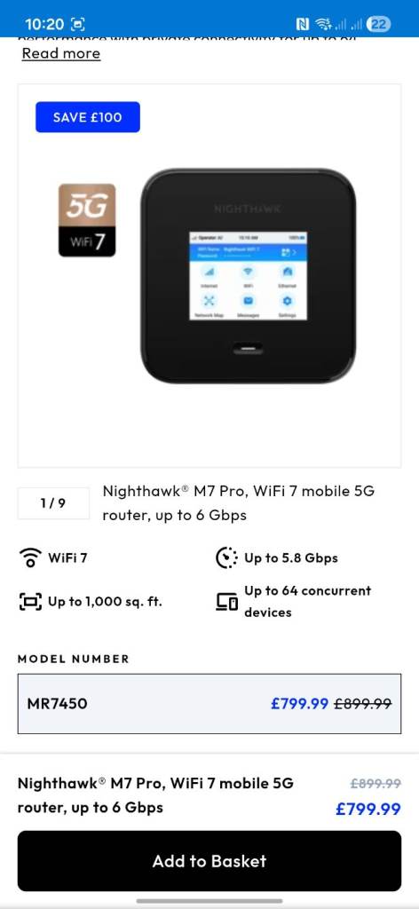 Nighthawk M7 PRO Mobile Hotspot Router 