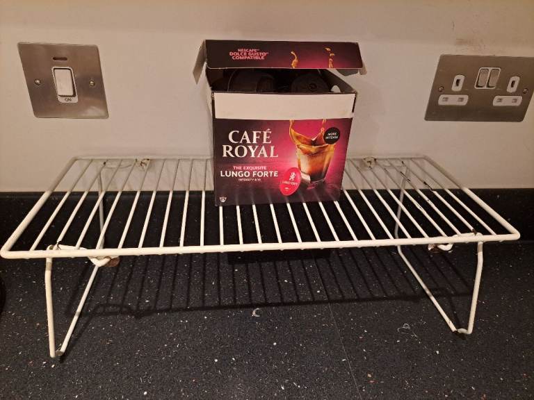 White Metal Kitchen Shelf Organiser - Good Condition