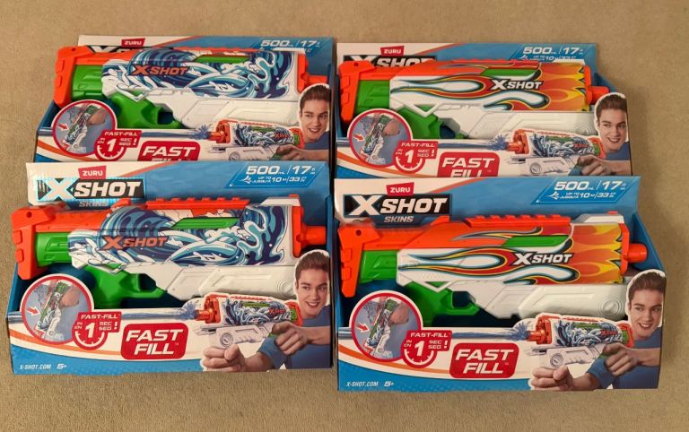 New X-Shot Stealth Soaker Water Guns - Fast Fill, Four Pack