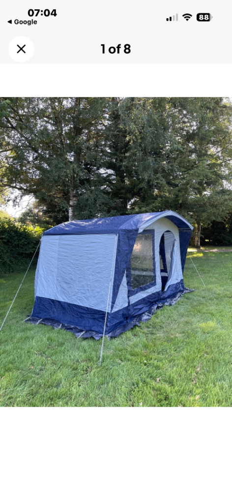 Camping Awning / Tent – Blue, Good Condition