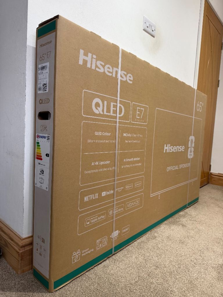 2025 Hisense 65 inch Qled 65E7QTUK HDR 4K Ultra HD Smart TV