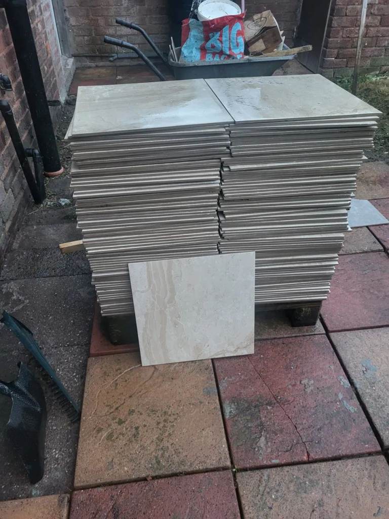 Cream Marble Effect Porcelain Gloss Wall /Floor tiles