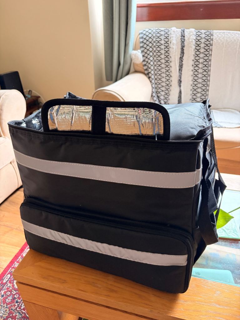 Large Insulated Food Delivery Backpack – Black, Good Condition