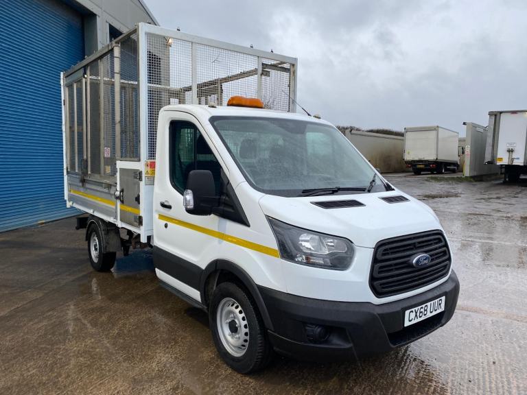 2018/68 FORD TRANSIT T350 2.0 ECOBLUE TDCI CAGED TIPPER WITH ALLOY DROPSIDES