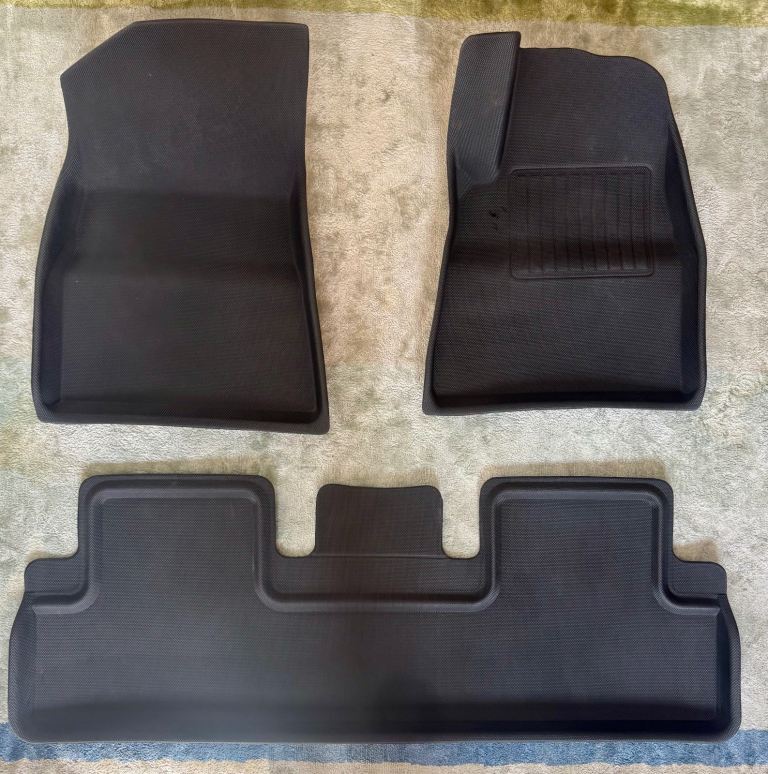 Laser cut rubber mats for Tesla Model 3 