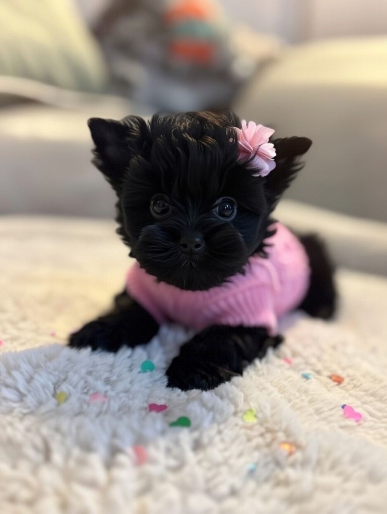 Mini Black Yorkshire terrier puppies 