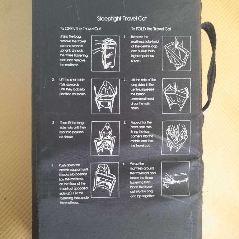 Sleeptight Travel Cot – Black, Good Condition