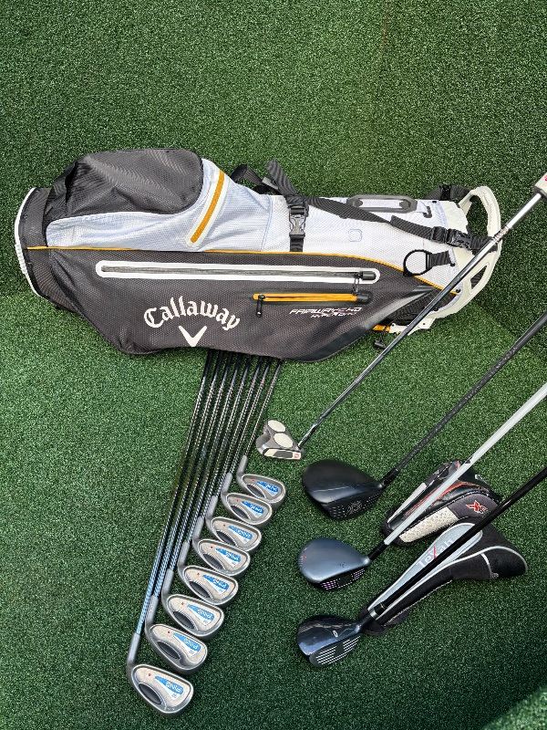 PING G2 4–SW Irons, Callaway XR Driver, X Hot 3 Wood, Odyssey 2-Ball Putter & New Callaway Bag