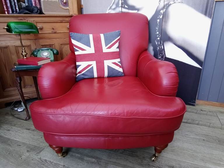 Stunning Red Leather Marks and Spencer's Chair