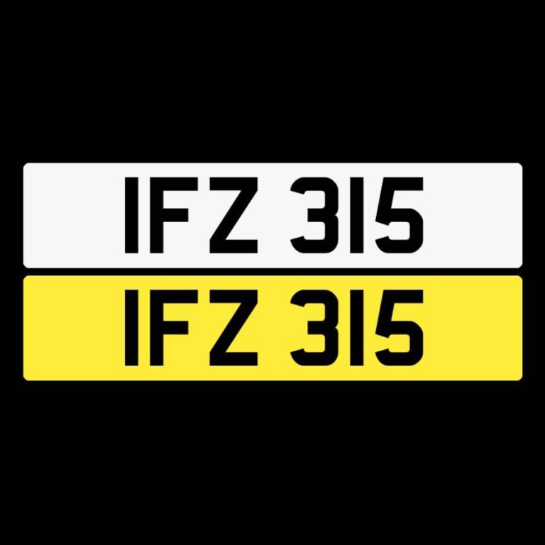 IFZ 315 Number Plate, 3 Digit NI Reg, Dateless NI Number Plate, NI Registration plate