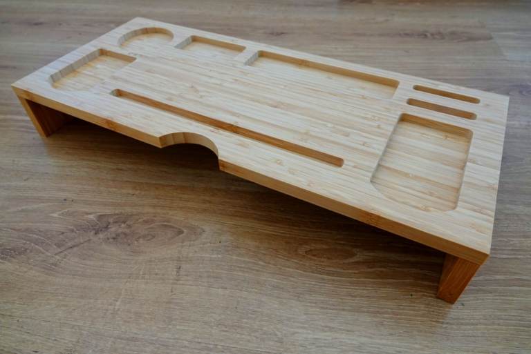 Bamboo Monitor Organiser Stand