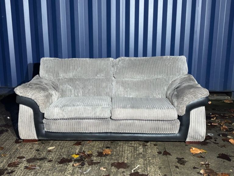 image for Grey cord couch (delivery available)