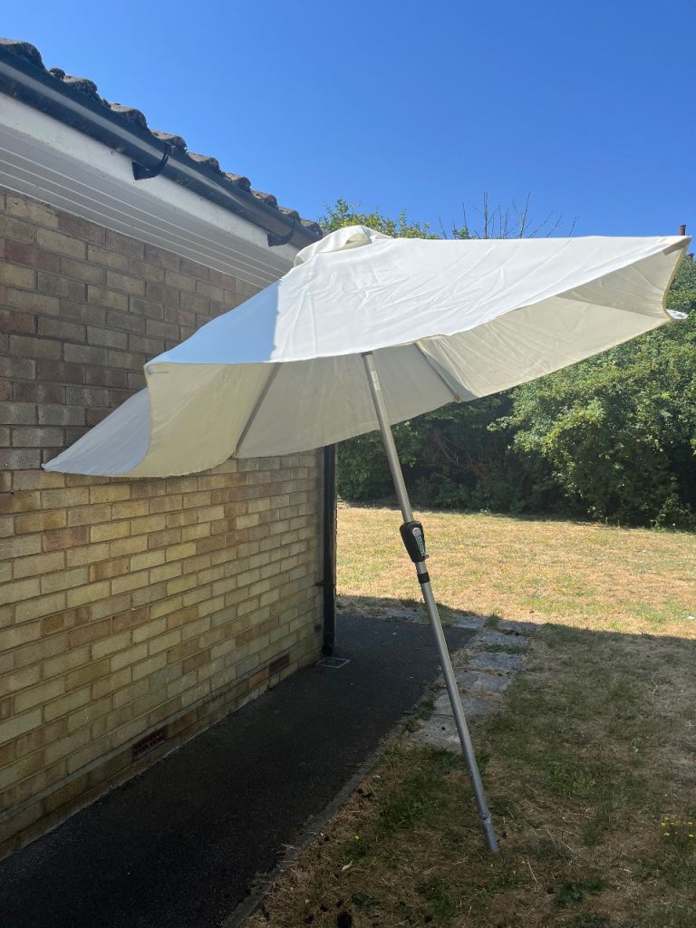 Garden Patio Umbrella - White, Good Condition