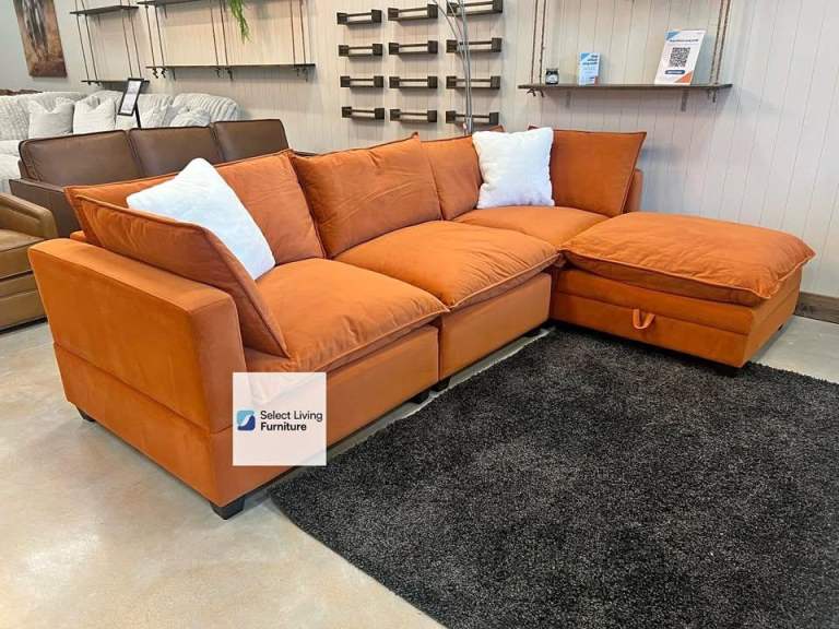 Designer 3+2 Seater Dylan Sofa & Corner Sofa Available Free Home Delivery 🚚🚛 Orange Color 