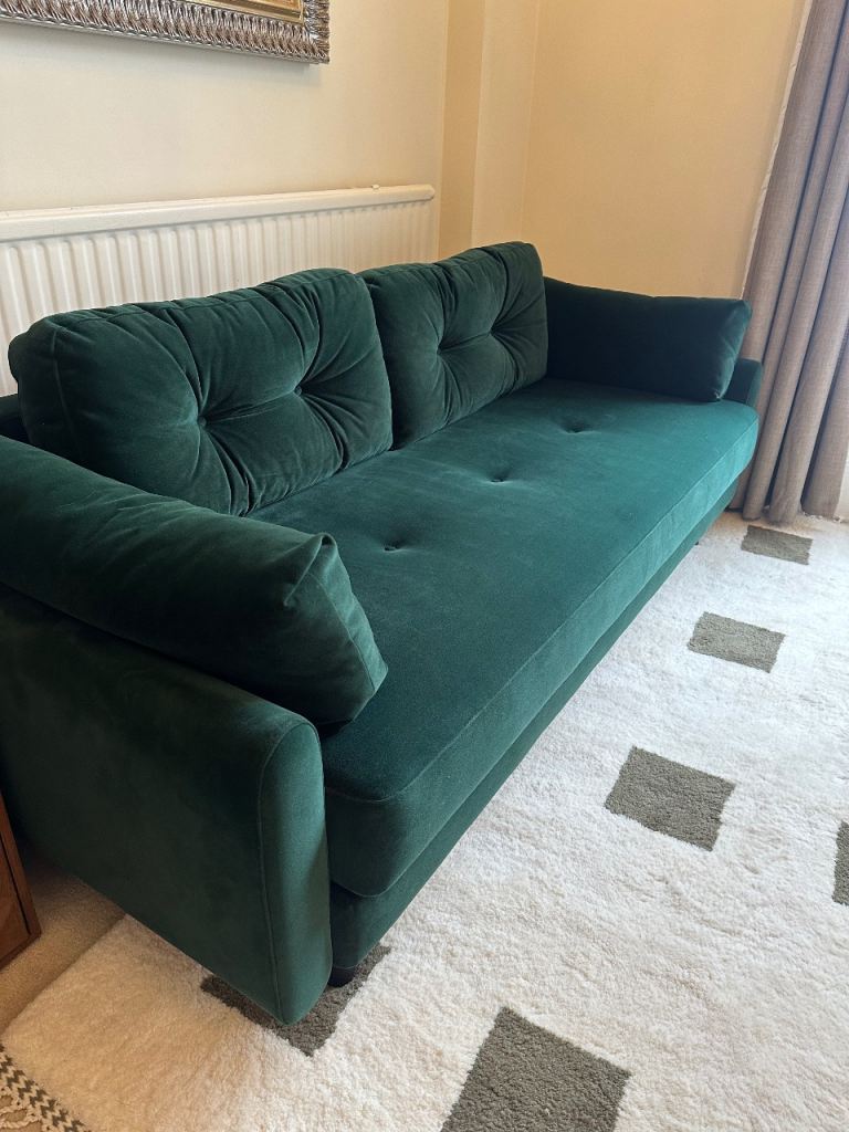 Sofa Bed Green Velvet king size 