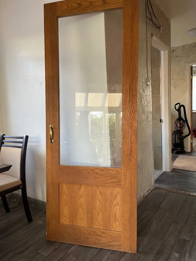 Oak door with glazing 