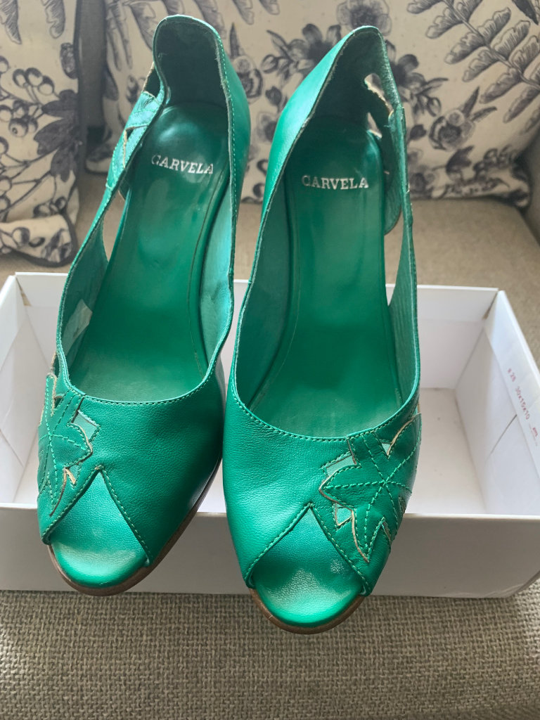 Ladies Carvela green wedge shoe 