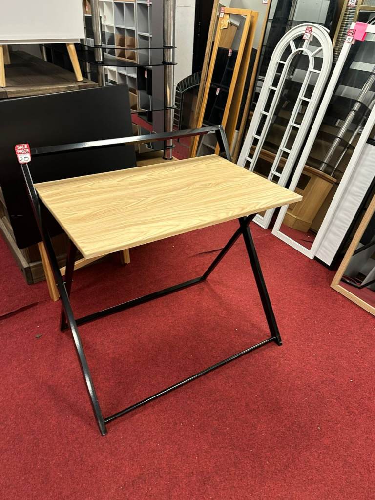 Compact Folding Office Desk - Black & Oak 8814906