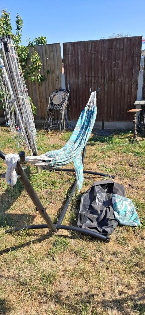 Hammock with Frame and Two Fabric Hammocks
