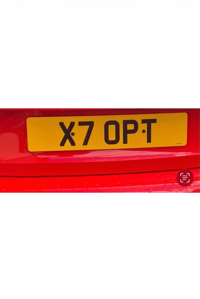 Personalised number plate