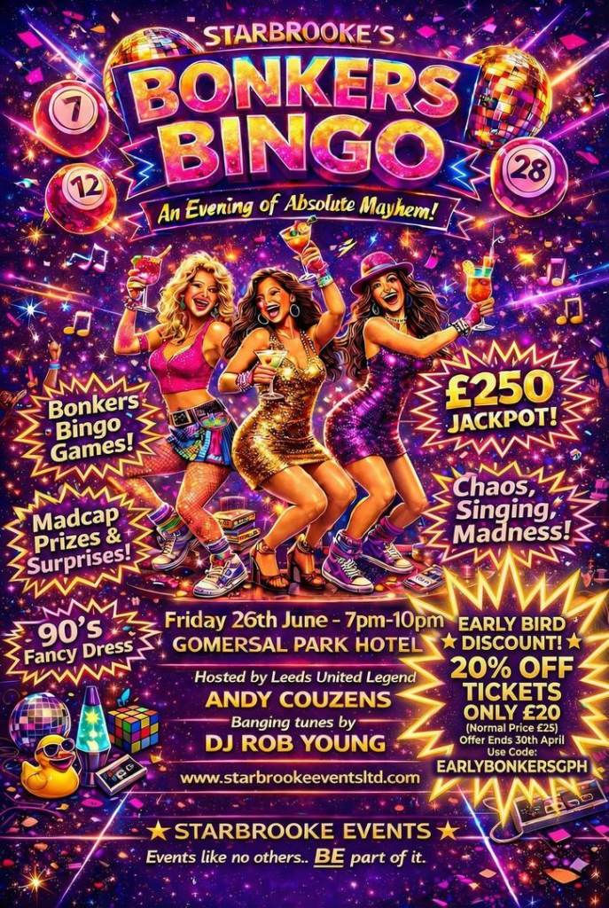 STARBROOKE BONKERS BINGO 90'S THEME TOTAL CHAOS