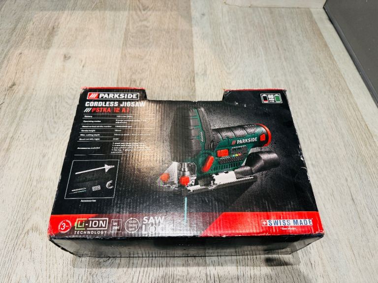 Cordless Barrel jigsaw 12v with battery & charger NEW in box and carry case Parkside