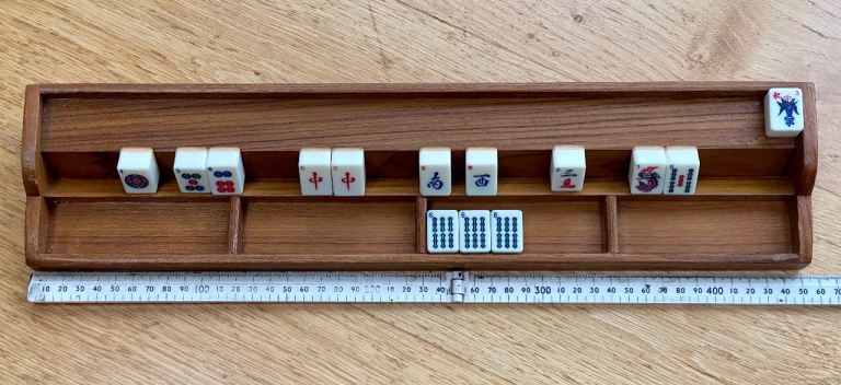 Solid hardwood Mah Jong tile racks