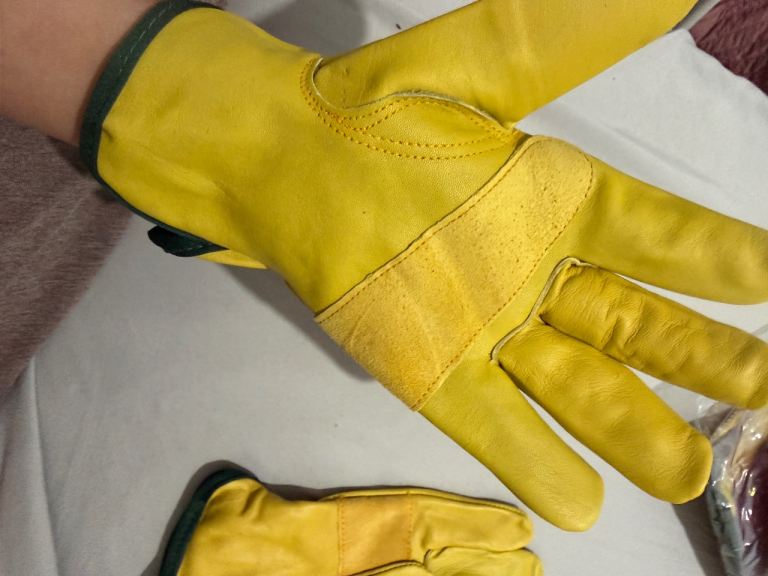 Leather Work Gloves Gardening Builders Welding Protective Grip Gloves