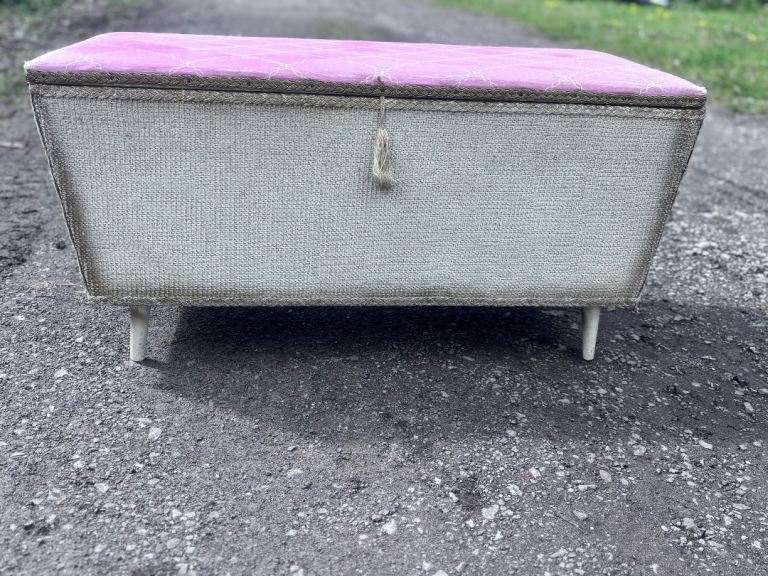A Vintage Lloyd loom ottoman,blanket box,Storage,toy box