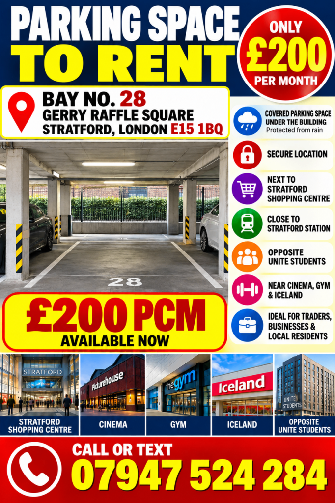 Secure Gated Parking at Stratford Centre E15