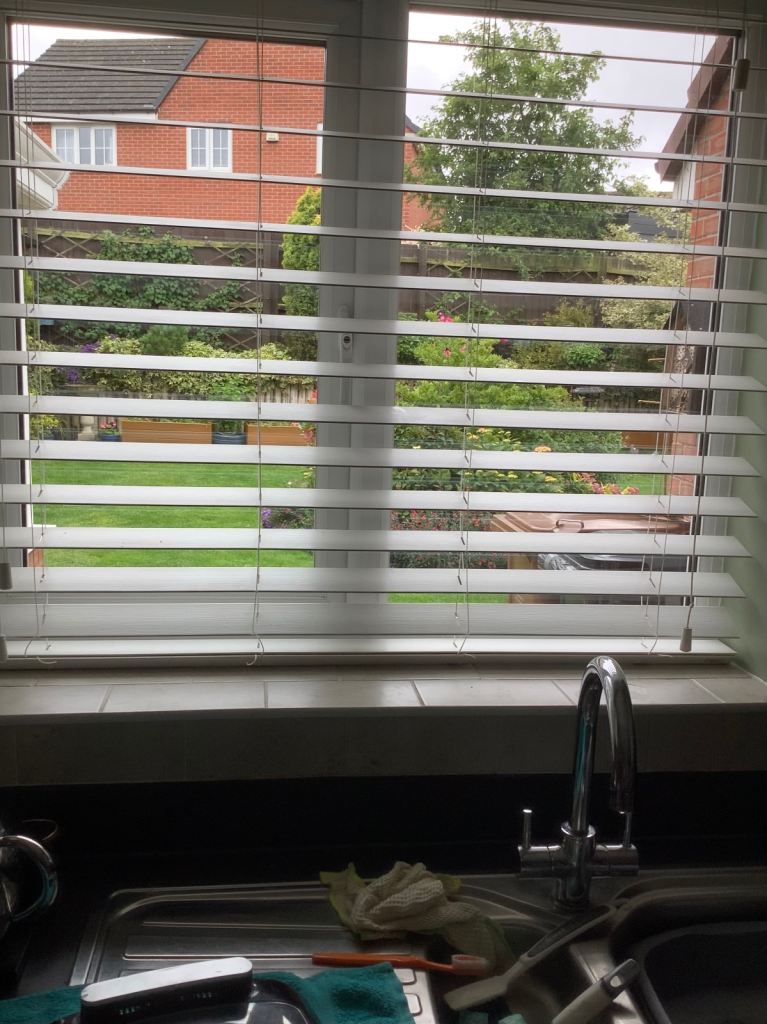 White Venetian Blinds three available 1135 mm wide drop 1000 mm