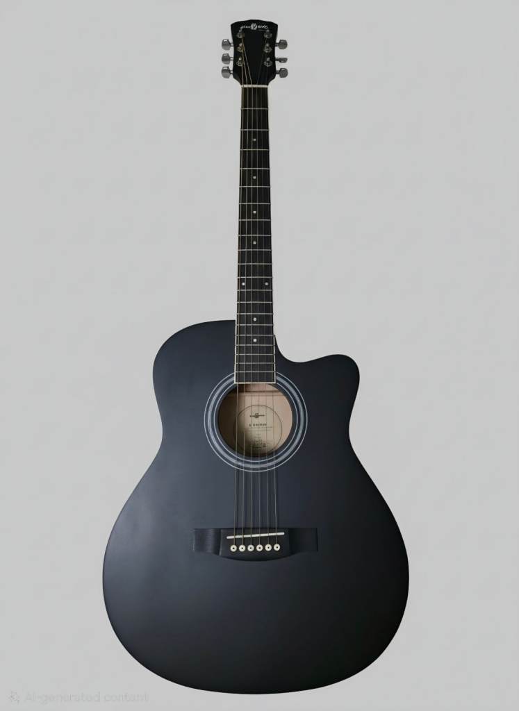 ​Gear4music SC-100BK-LH Left-Handed Electro-Acoustic Guitar – Black Satin