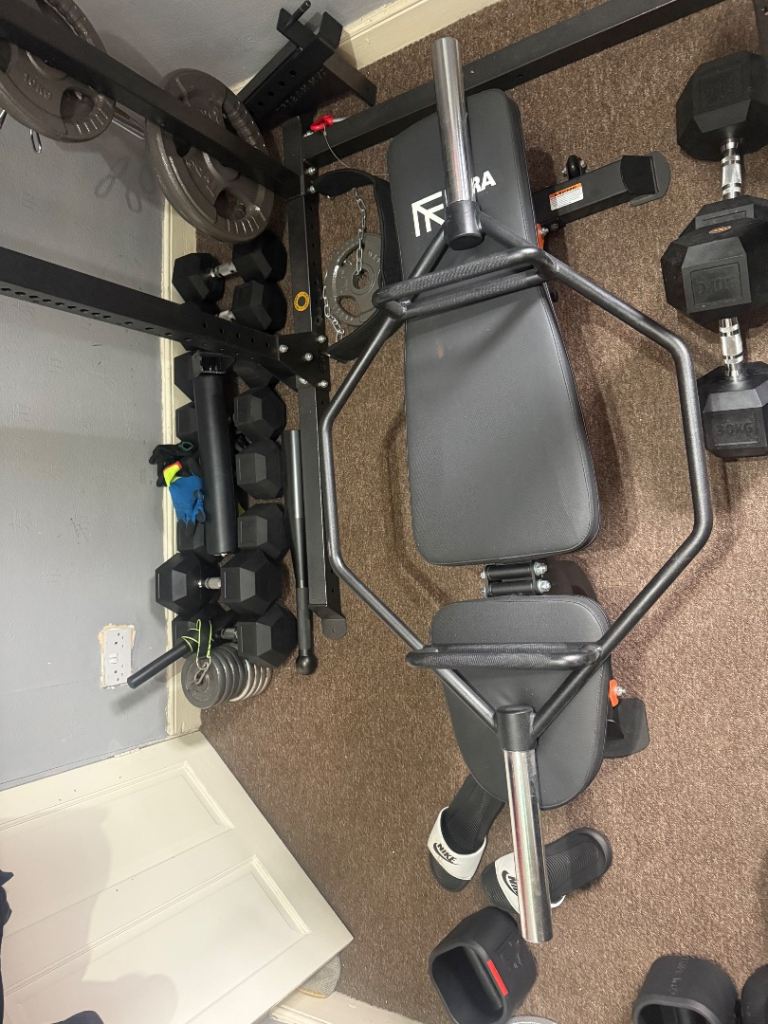 Mirafit Black 25kg Trap Bar – Hex Weight Lifting Bar