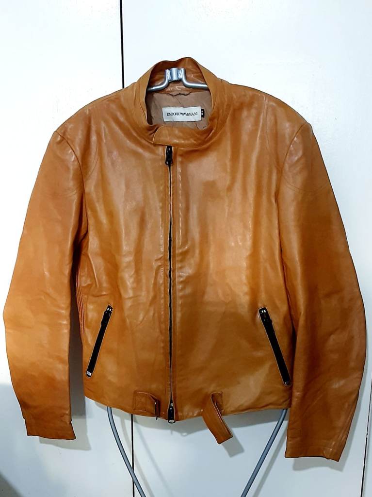 Vtg Emporio Armani Men's 100% Leather Lined Jacket 54 Pit-Pit 23-24"RRP 1000 (R1)+