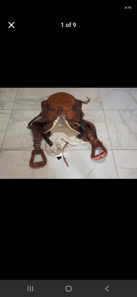 Western Horse Saddle – Brown Leather, Good Condition