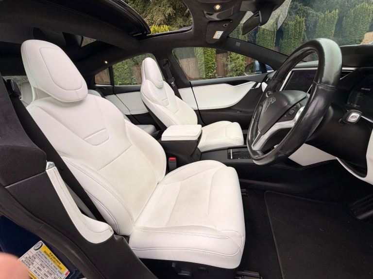Tesla, MODEL S, 2017, white interior Enhanced autopilot all wheel drive 