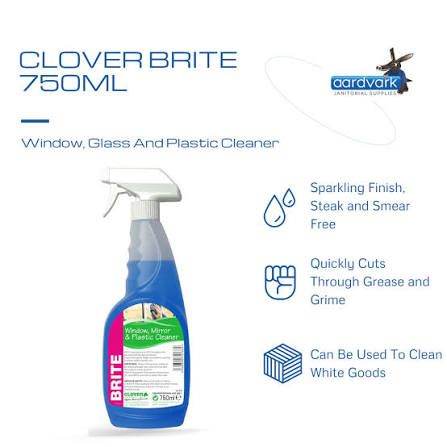 Clover Brite 750ml Window, Glass and Plastic Cleaner