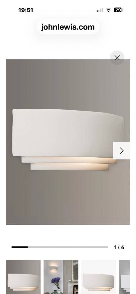 Four John Lewis Plaster Wall Lights