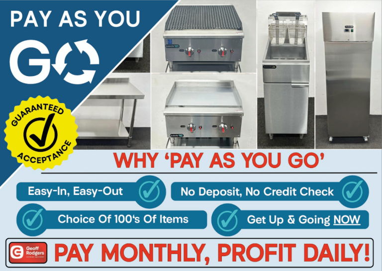 Need some new Catering Equipment or Refrigeration? Get it NOW and PAY AS YOU GO!